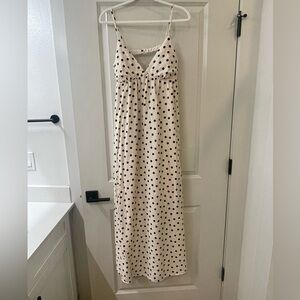 Abercrombie & Fitch Cream Polka Dot Maxi Dress Size Large